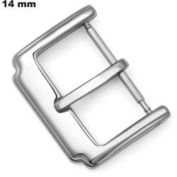Enganche de 14 mm de brazalete Plateado con Hebilla de Acero Inoxidable