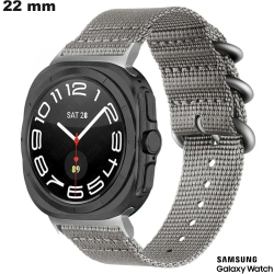 Armband 22 mm Gewebe Samsung Smartwatch Grau