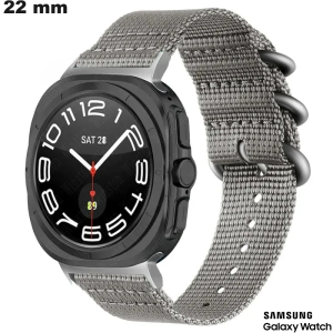 Pulseira 22mm Tecido Samsung de relógio inteligente Cinza de qualidade