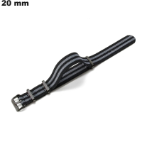 Bracelet Tissu 20mm montre Noir : Frais de Port 3,99€