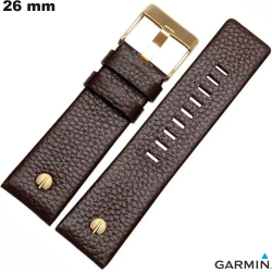 Bracelet Marron 26 mm Garmin montre Cuir véritable large