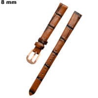 8mm Brown Genuine Leather Bracelet for Watch ● Free Shipping