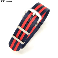 Bracelet 22mm Tissu Bleu de montre - Port Gratuit dès 20€