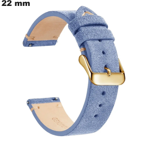 Vente Bracelet pour montre Cuir véritable 22 mm universel Bleu