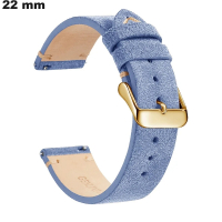 Vente Bracelet pour montre Cuir véritable 22 mm universel Bleu