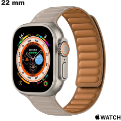 Bracelet 22 mm de smartwatch Apple Watch Caoutchouc Beige