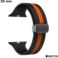 Bracelet Caoutchouc Noir 22mm montre Apple Watch premium pas cher