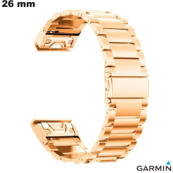 Bracelet Doré rose Quickfit de montre Acier Garmin