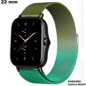 Vendita bracciale 22mm verde per orologio intelligente in acciaio Samsung