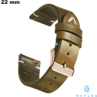 Bracelete Haylou para relógio Couro verdadeiro Verde 22mm de qualidade