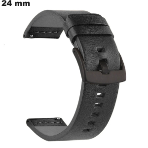 24 mm Black PU Leather Bracelet Watch / 24h Shipping