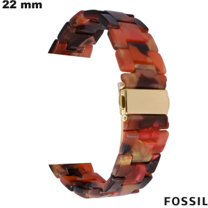 Bracciale orologio connesso Arancione Resina Fossil 22mm di qualità
