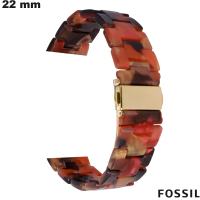 Bracciale orologio connesso Arancione Resina Fossil 22mm di qualità