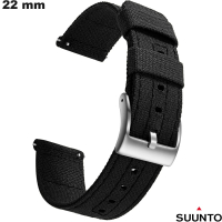 Bracciale in tessuto 22 mm Nero Suunto per orologio intelligente di qualità