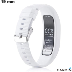 Bracelet 19mm Silicone Blanc de montre connectée Garmin