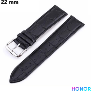 Bracciale Nero Honor per orologio 22mm in Vera Pelle di Qualità