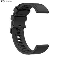 Armband aus schwarzem Silikon für Uhr 20 mm # Schnelle Lieferung