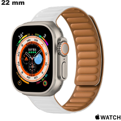 Bracelet 22 mm Silicone Apple Watch Blanc