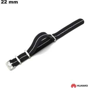 Schwarzes Armband Huawei Smartwatch Stoff 22 mm ● Einfache Montage