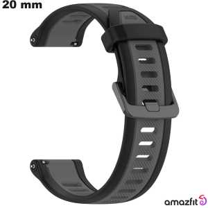 Armband Silikon Uhr Grau 20 mm Amazfit u - Versand 24h