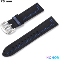 Vendita Bracciale Honor 20mm in vera pelle per smartwatch Nero