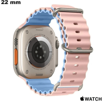 Bracelet de montre 22 mm Apple Watch Silicone Rose pas cher