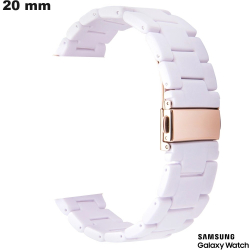 Bracelet Blanc 20 mm Résine de montre Samsung