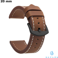 Bracciale Haylou 20 mm stile biker in faux cuoio marrone di qualità
