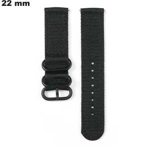 Armband 22 mm für Uhr Nylon Schwarz / Einfache Montage Armband 22 mm für Uhr Nylon Schwarz / Einfache Montage