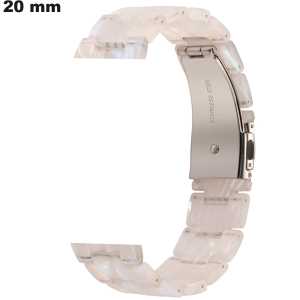 Bracelet 20 mm Blanc Résine de montre