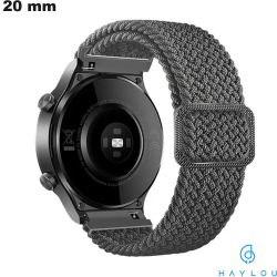 Pulsera de Nylon de 20 mm para reloj Haylou Gris extensible