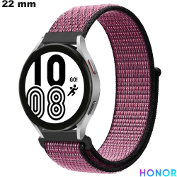 Bracelet 22 mm Tissu Rose Honor montre connectée