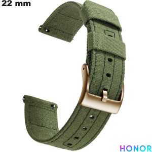 Pulsera de 22mm para smartwatch Honor Tejido Verde # Montaje Fácil
