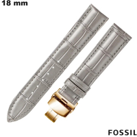 Pulsera Fossil Cuero auténtico Gris 18mm de reloj barato