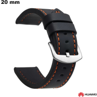 Armband 20mm PU-Leder Huawei Schwarz für günstige Smartwatch