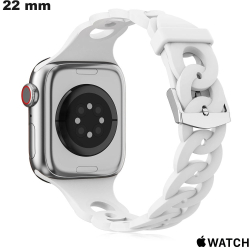 Armband horloge 22 mm Apple Watch Metaal Wit