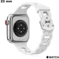Bracelet montre 22 mm Apple Watch Métal Blanc ● Port Gratuit dès 20€
