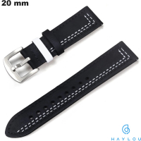 Armband Haylou 20 mm echtes Leder Schwarz Smartwatch von hoher Qualität