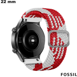 Bracelet Rouge Tissu montre intelligente 22mm Fossil