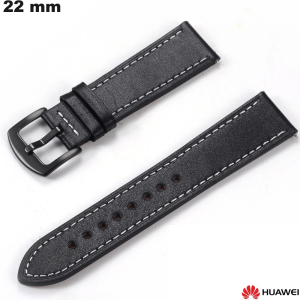Acquista Bracciale in Vera Pelle Huawei 22 mm smartwatch Nero