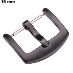 16 mm Black Stainless Steel Buckle Bracelet