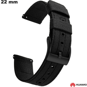 Bracciale 22 mm Tessuto Nero per orologio Huawei: Spedizione Veloce