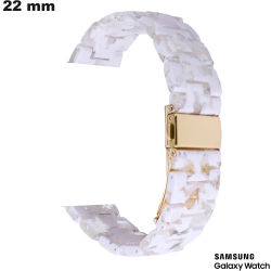 Pulsera de resina de 22 mm para reloj inteligente Samsung Blanco