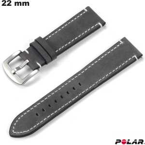 Grijze Echt Leren Polar Armband 22mm \ Gratis Levering
