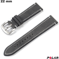Bracciale Grigio Cuoio Vera Polar 22mm \ Spedizione Gratuita