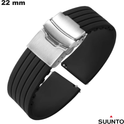 Bracelet 22mm montre connectée Noir Silicone Suunto