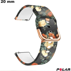 Bracelet de montre connectée Fleurs Polar 20 mm Silicone