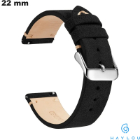 Bracciale Haylou Noir 22 mm vintage in vera pelle economico