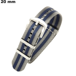 Nylonarmband voor horloge Grijs 20mm / Verzending binnen 24u
