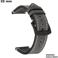 Bracciale solido Samsung 22 mm Grigio Pelle vera orologio di qualità